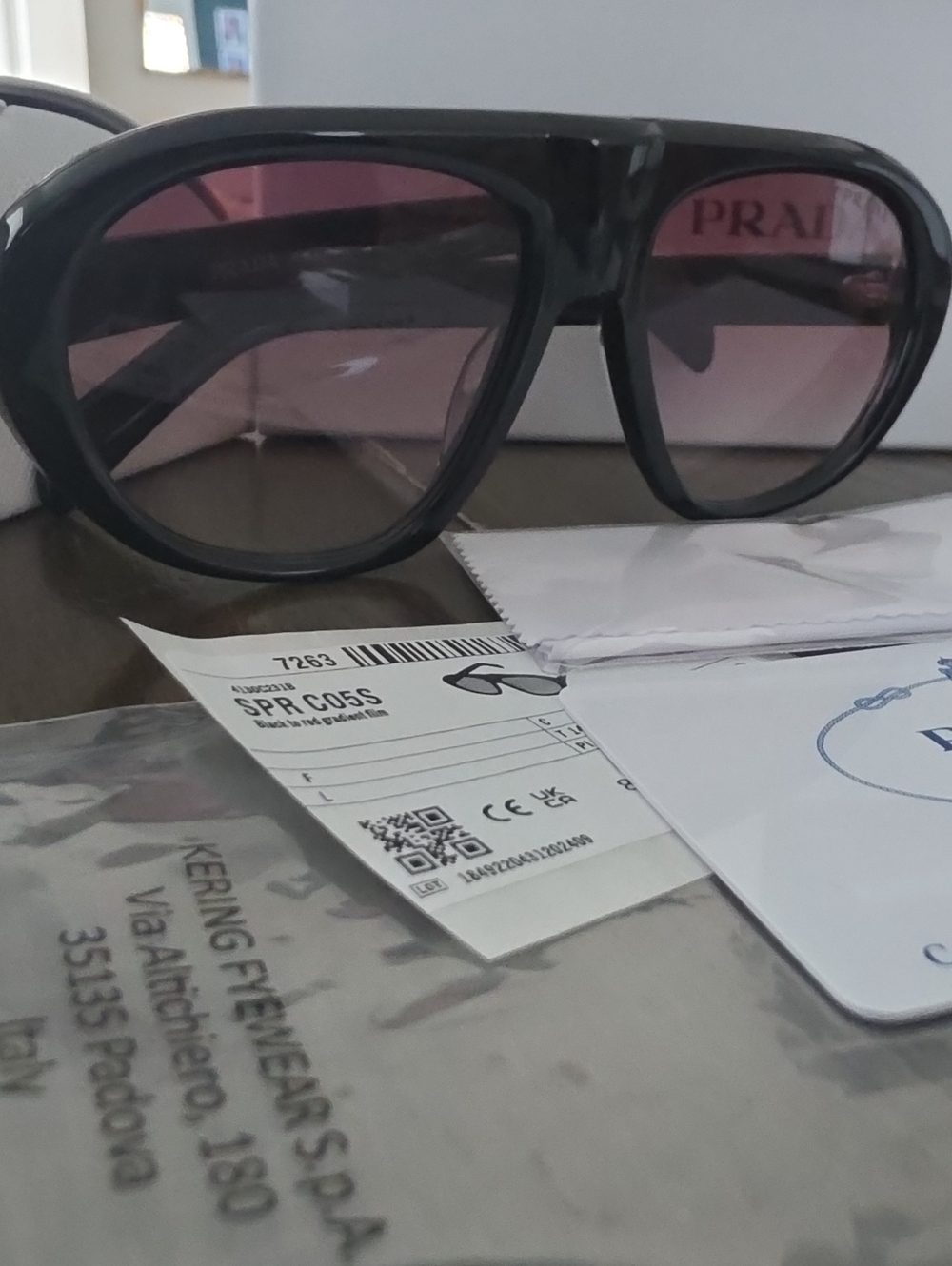 Prada Black Sunglasses with Pink Lenses